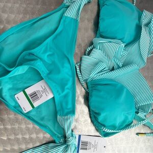 Jessica Simpson Turquoise and White Bikini
